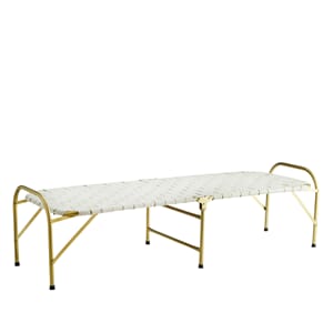 Sammenleggbar Daybed Off White/Brass