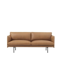 Outline Sofa 2 seter Skinn/Svart base