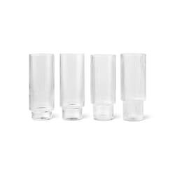 4 stk | Long Drink Glass Ripple Clear